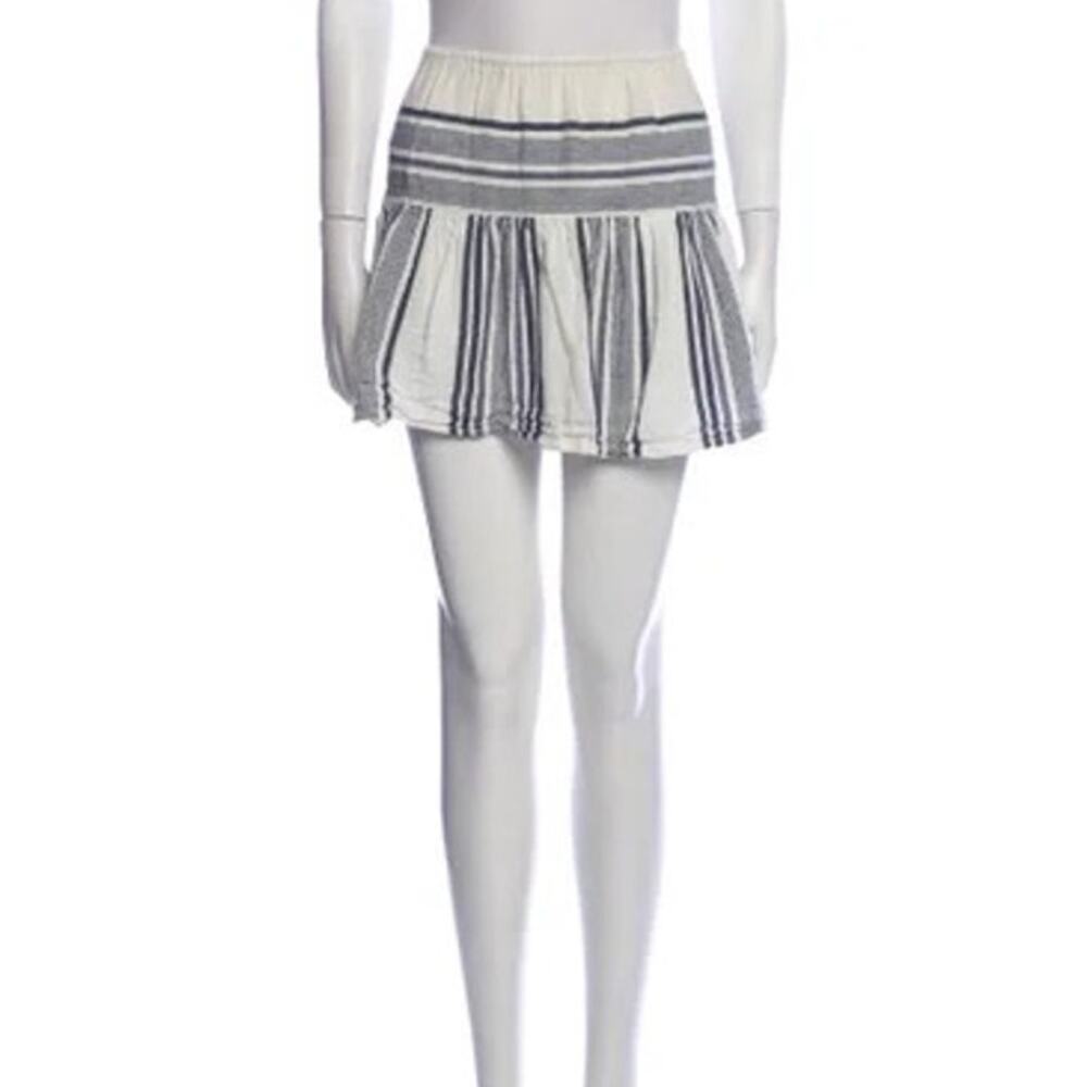 Xirena 100% Cotton White Blue Striped Mini Skirt Summer Festival Womens Size XS - Picture 10 of 10
